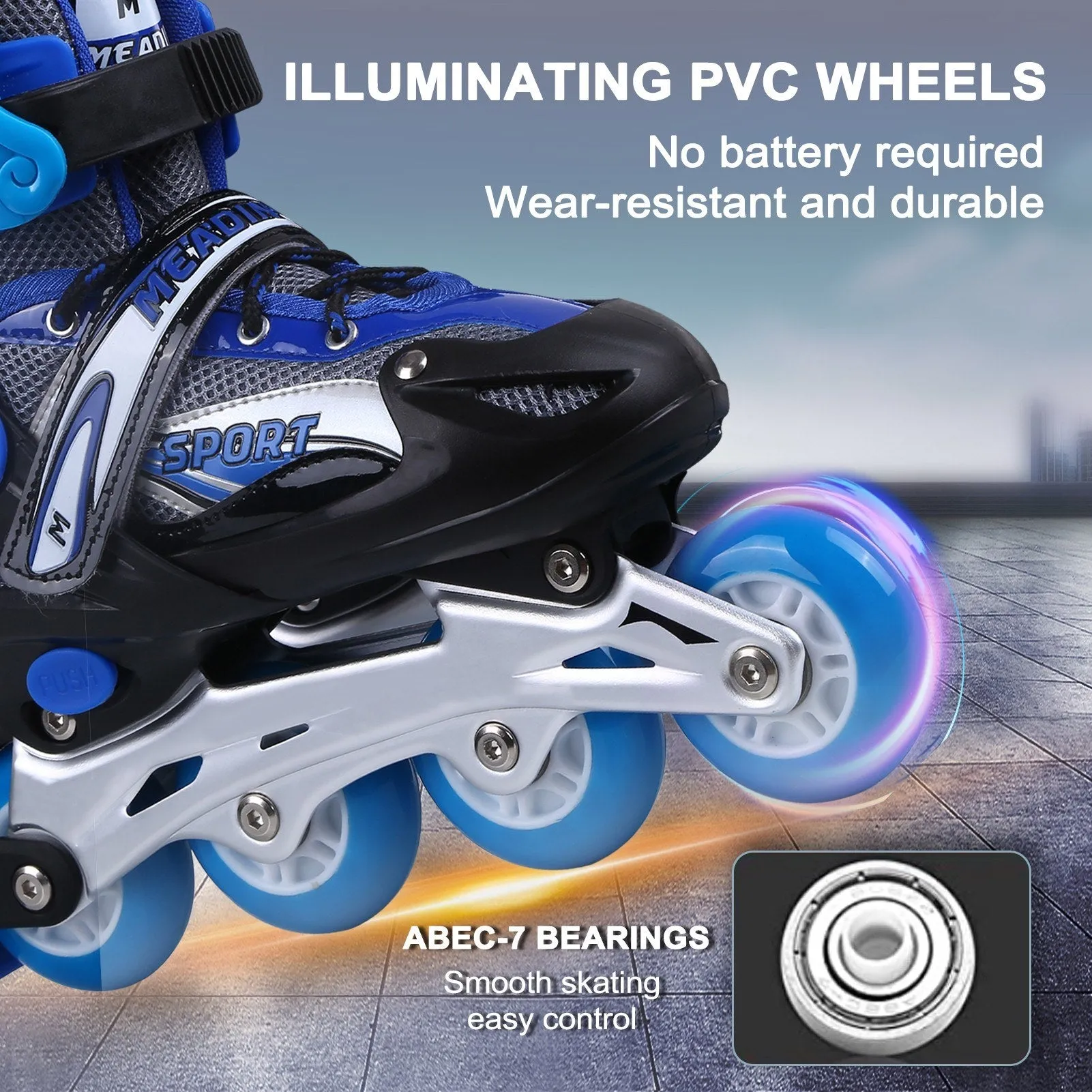 1 Pair Adjustable Roller Skates Children Flash Inline Skates Shoes Children Teens Beginner Advance