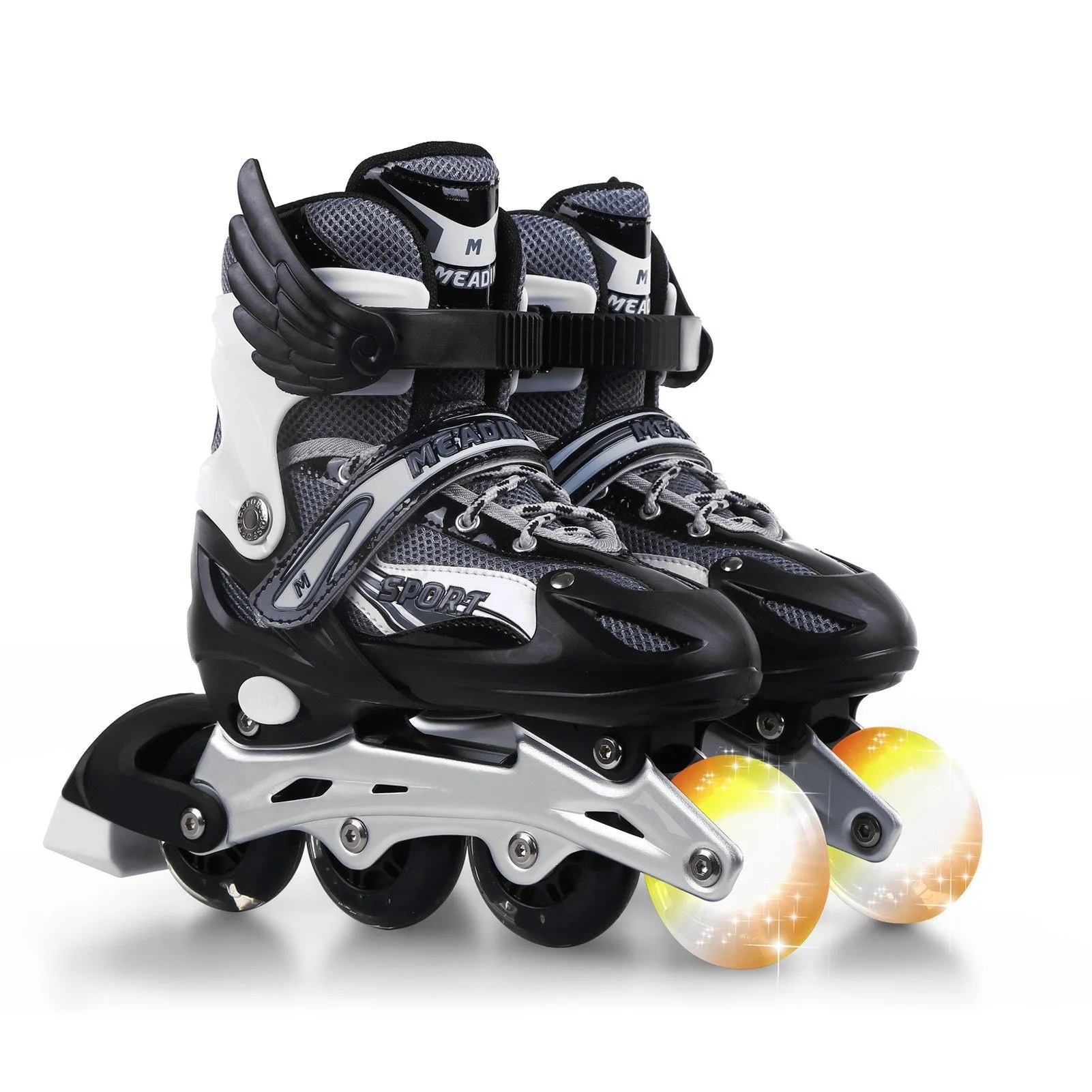 1 Pair Adjustable Roller Skates Children Flash Inline Skates Shoes Children Teens Beginner Advance