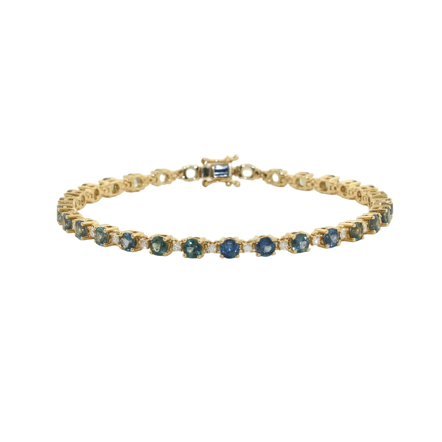 14k Gold x Gradient Montana Sapphire & Diamond Tennis Bracelet