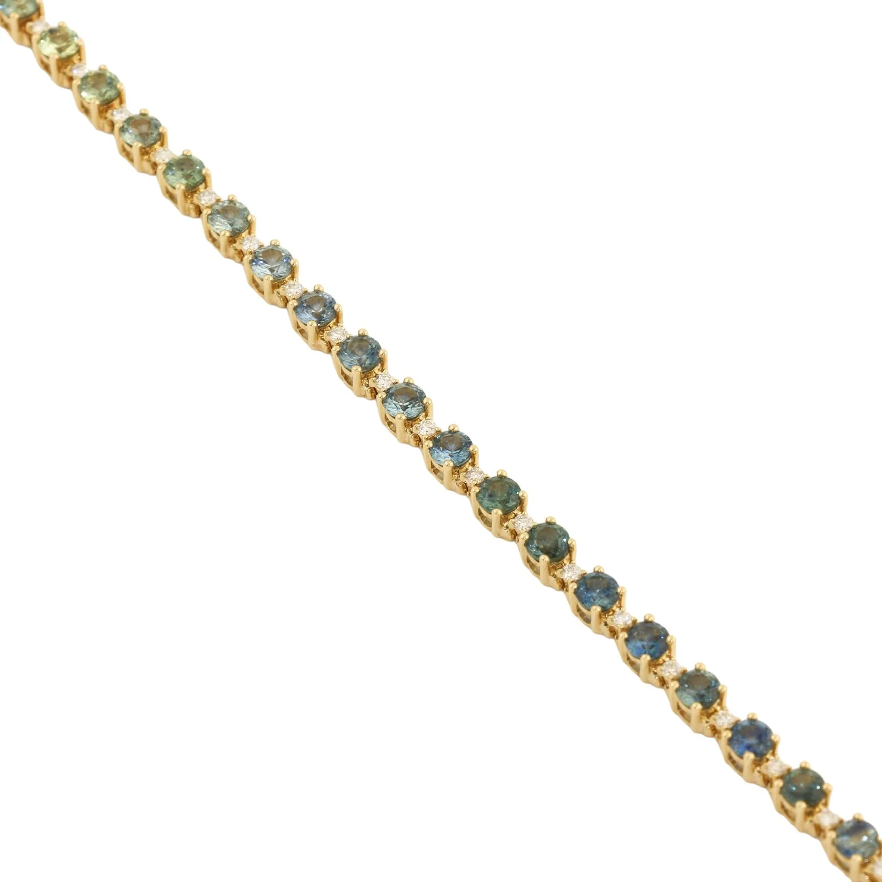 14k Gold x Gradient Montana Sapphire & Diamond Tennis Bracelet