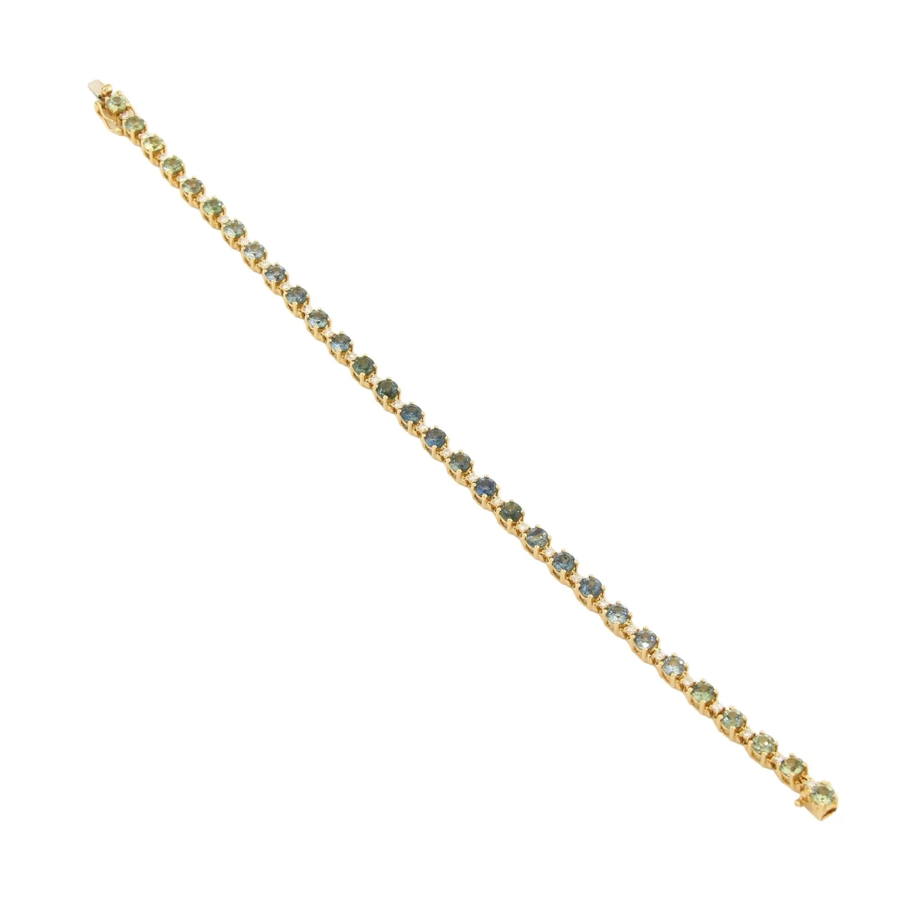 14k Gold x Gradient Montana Sapphire & Diamond Tennis Bracelet