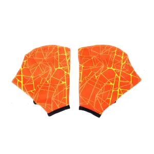 1Pair Unisex Frog Type Girdles Swimming Hand Fins, Size: M(Orange)