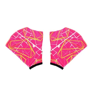 1Pair Unisex Frog Type Girdles Swimming Hand Fins, Size: S(Rose Red)