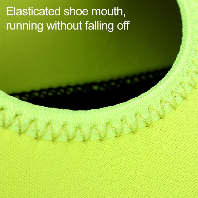 3mm Non-slip Rubber Embossing Texture Sole Solid Color Diving Shoes and Socks, One Pair, Size:XL (Fluorescent Green)