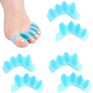 3Pairs Bunion Separators Blue Toe Correctors Gel Toe Correctors for Different People with Overlapping Toes and Claw Toes