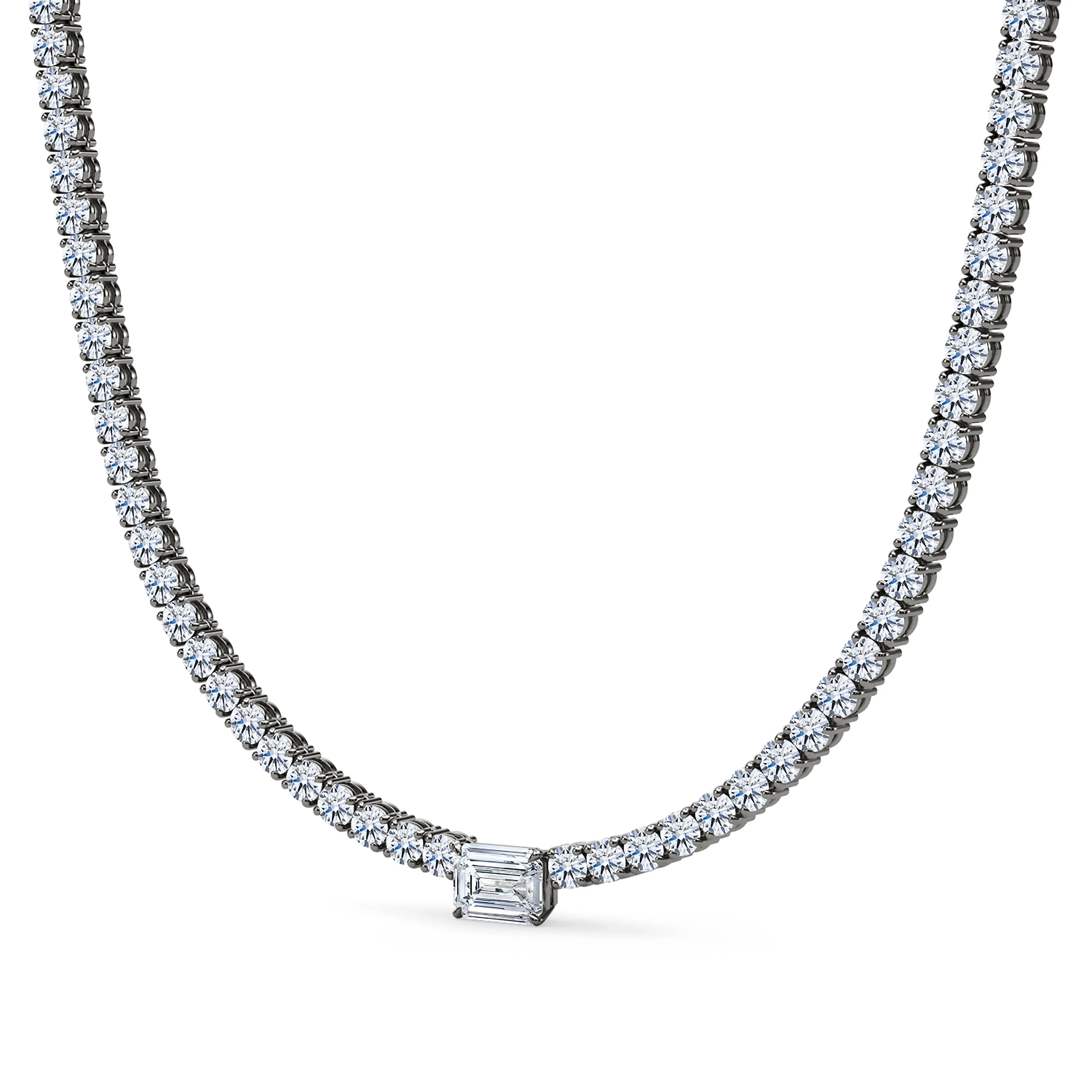 4 Prong Diamond & Birthstone Tennis Chain Necklace