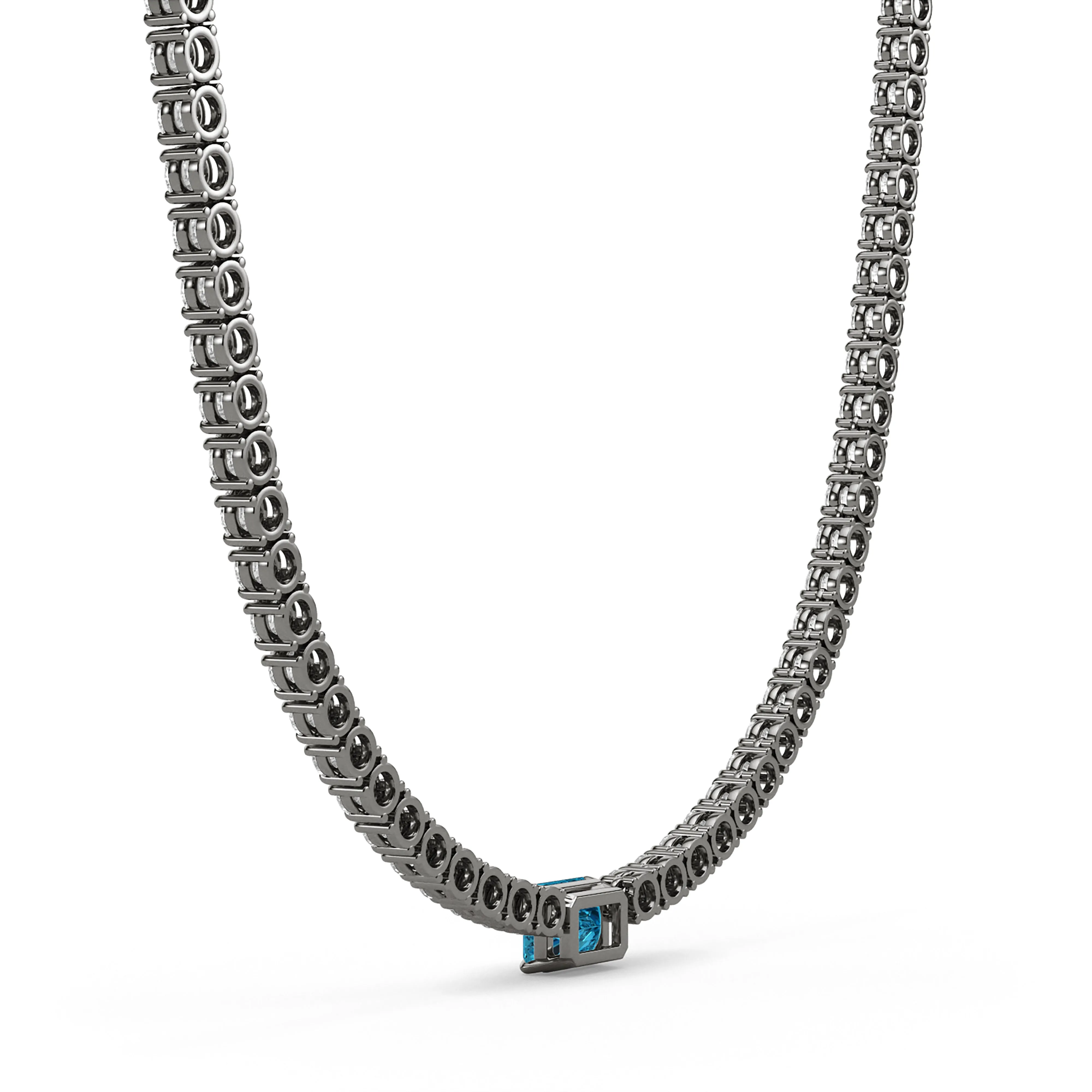 4 Prong Diamond & Birthstone Tennis Chain Necklace