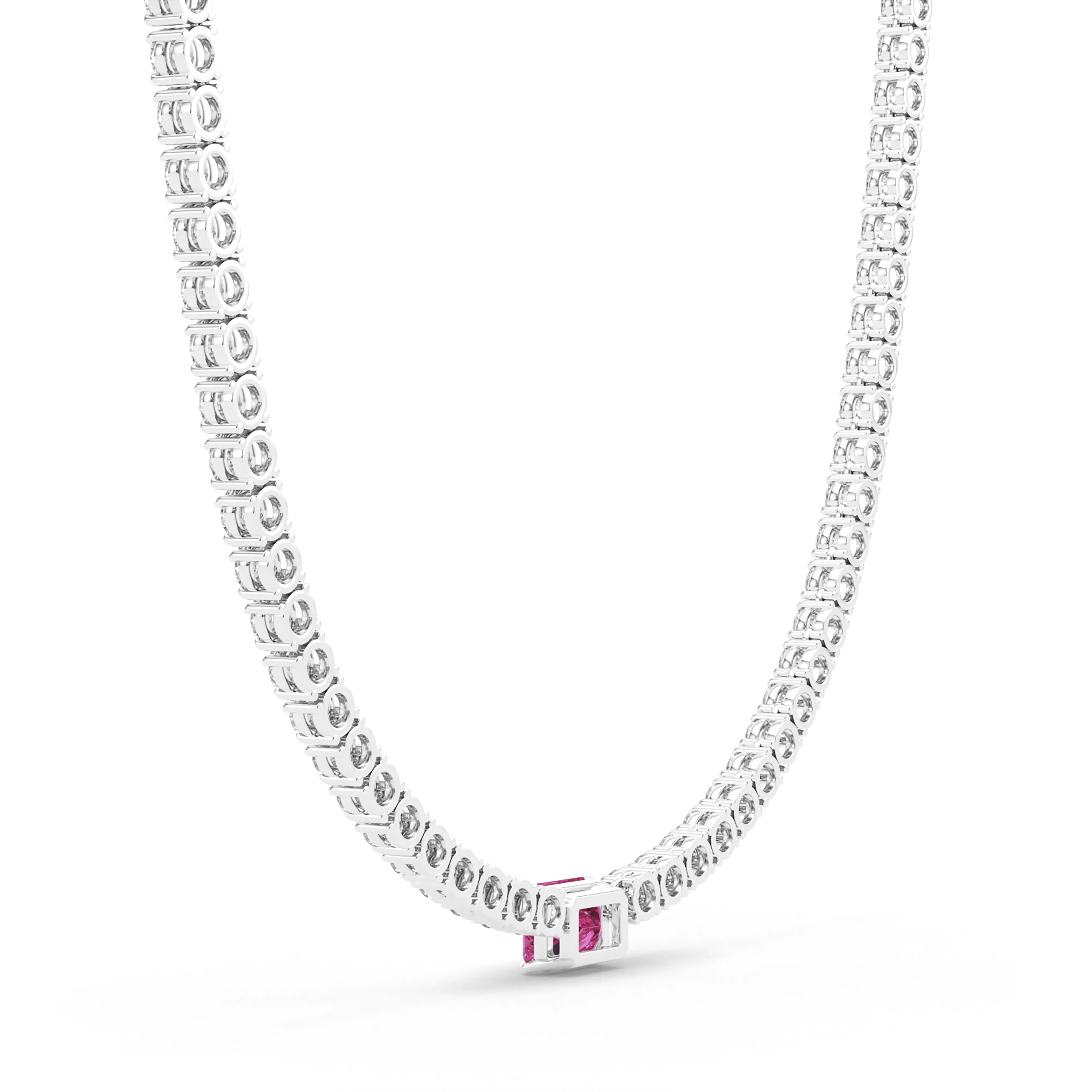 4 Prong Diamond & Birthstone Tennis Chain Necklace