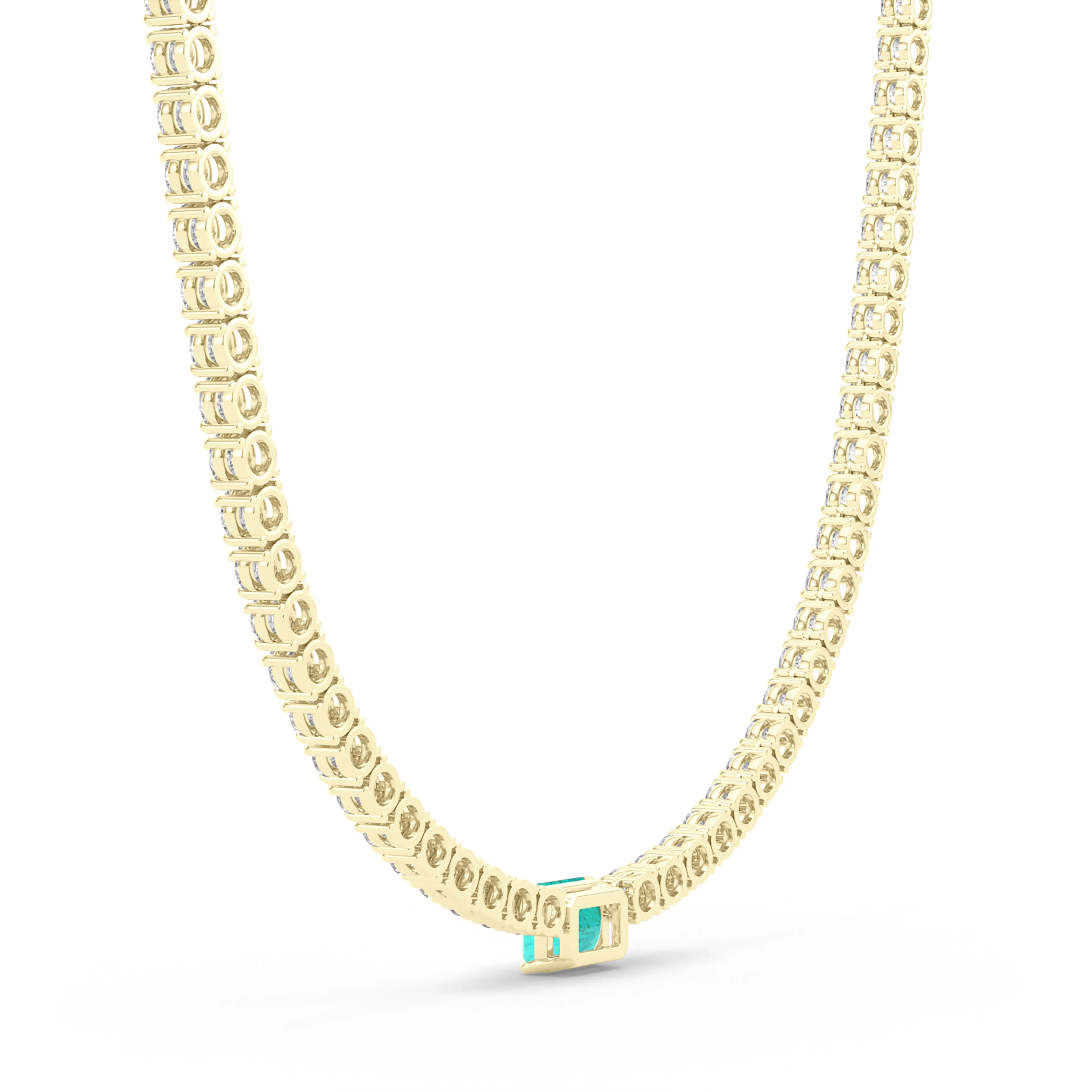 4 Prong Diamond & Birthstone Tennis Chain Necklace