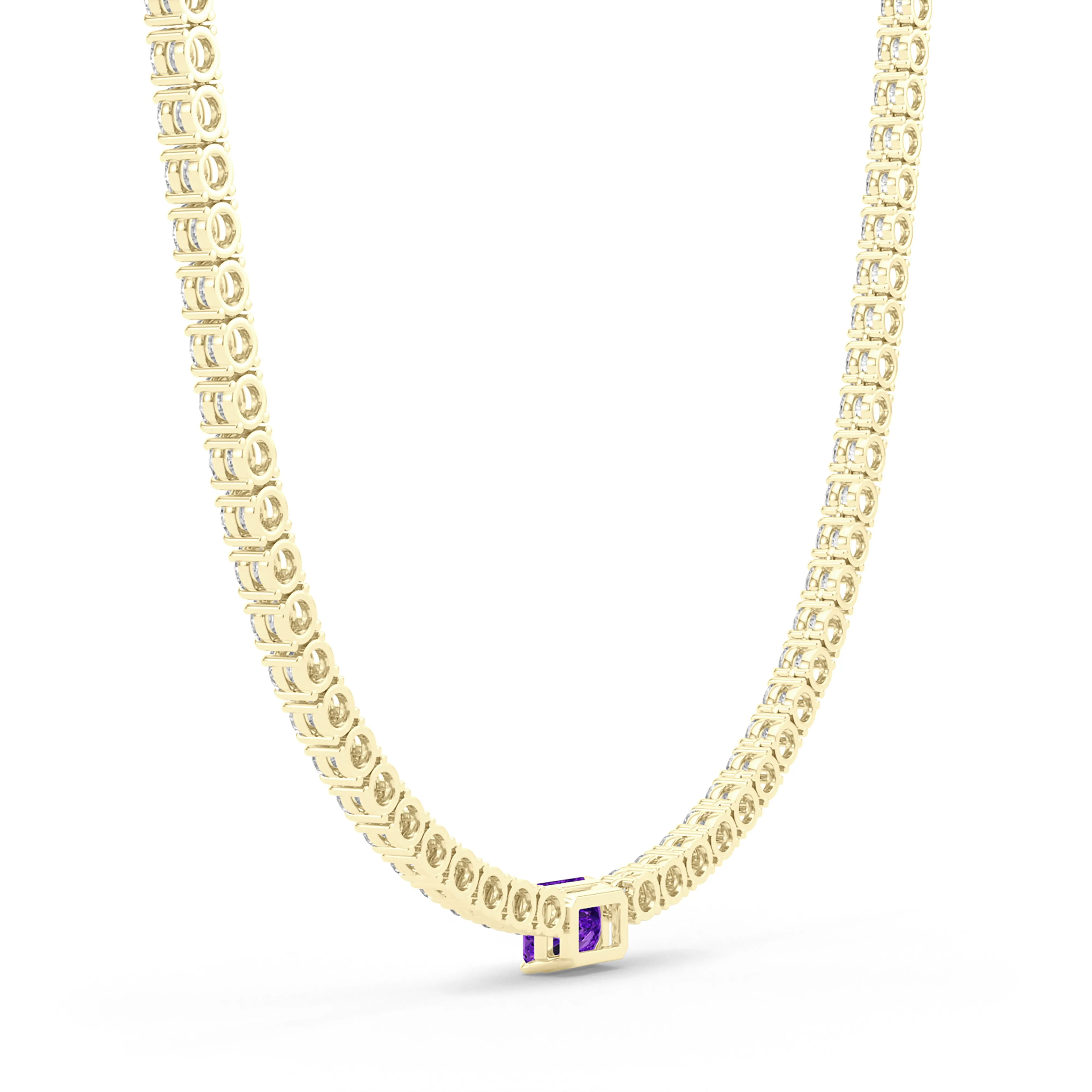 4 Prong Diamond & Birthstone Tennis Chain Necklace