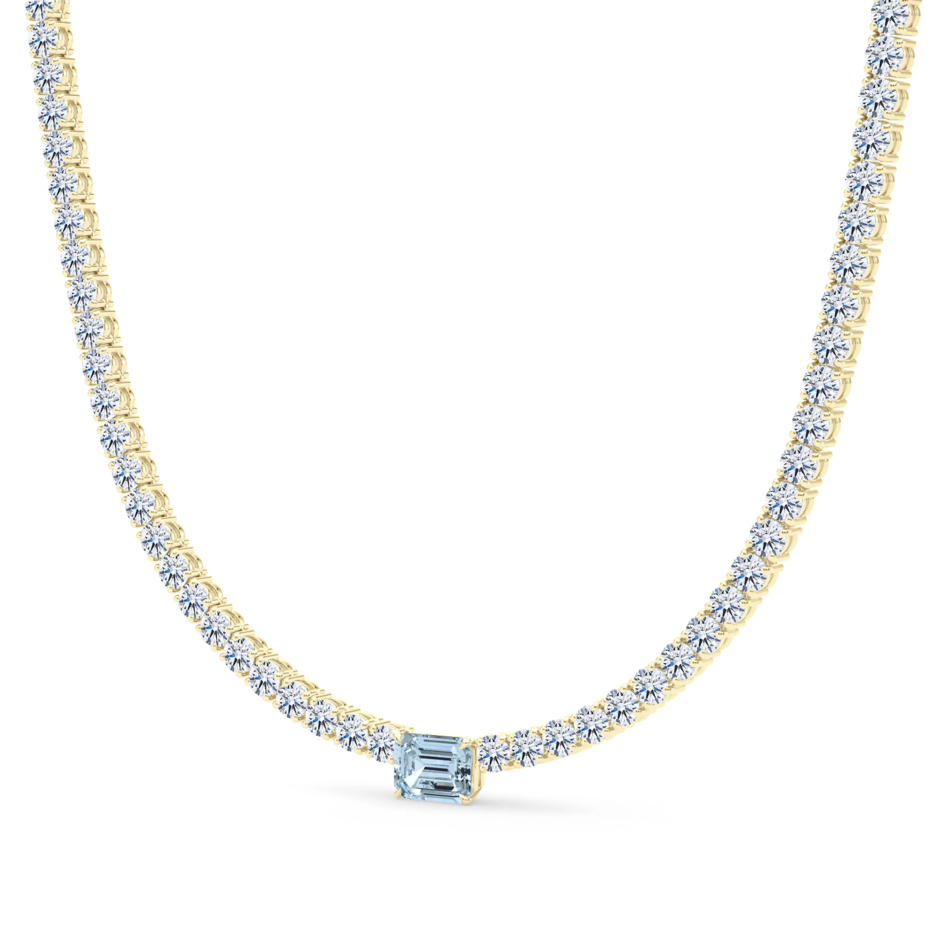 4 Prong Diamond & Birthstone Tennis Chain Necklace