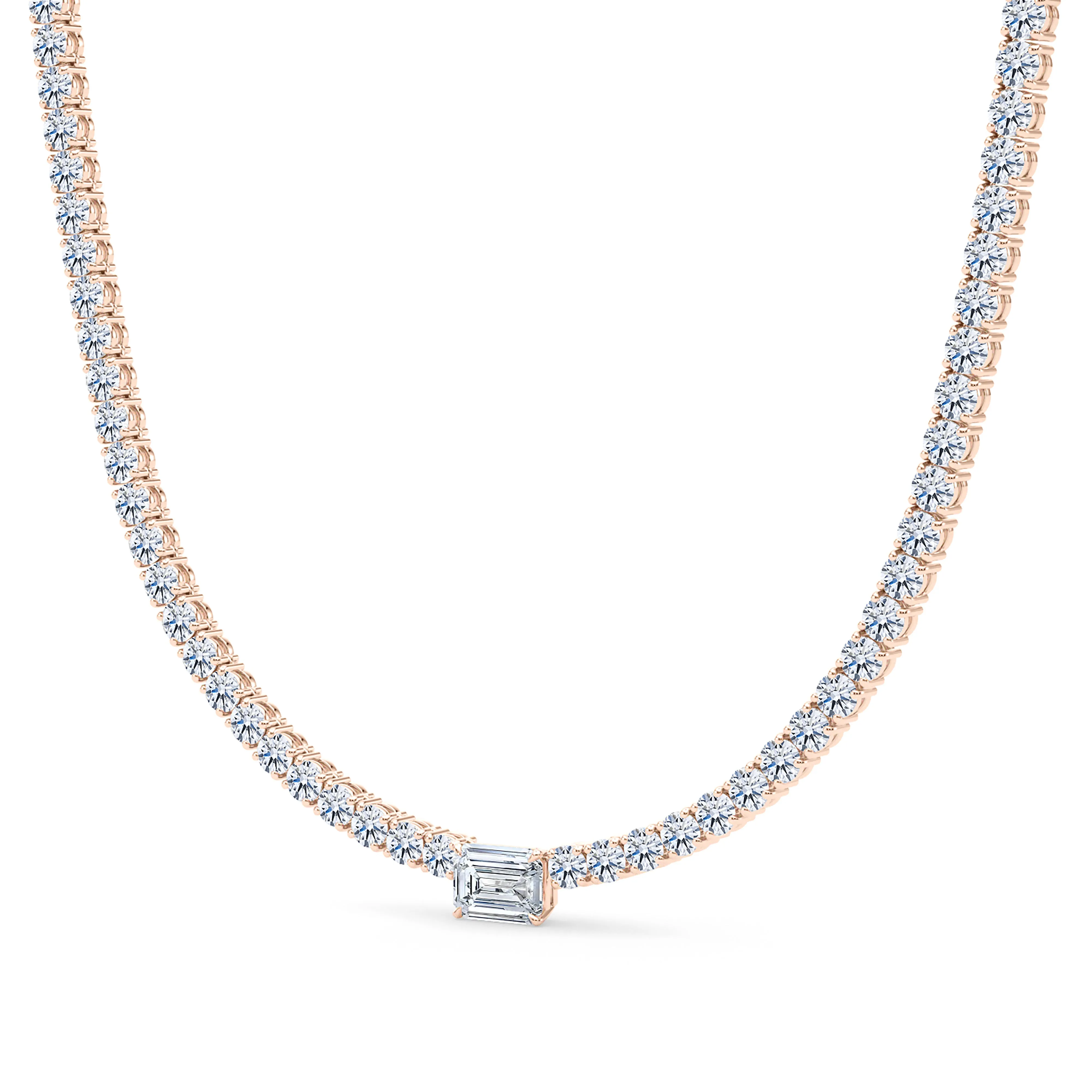 4 Prong Diamond & Birthstone Tennis Chain Necklace