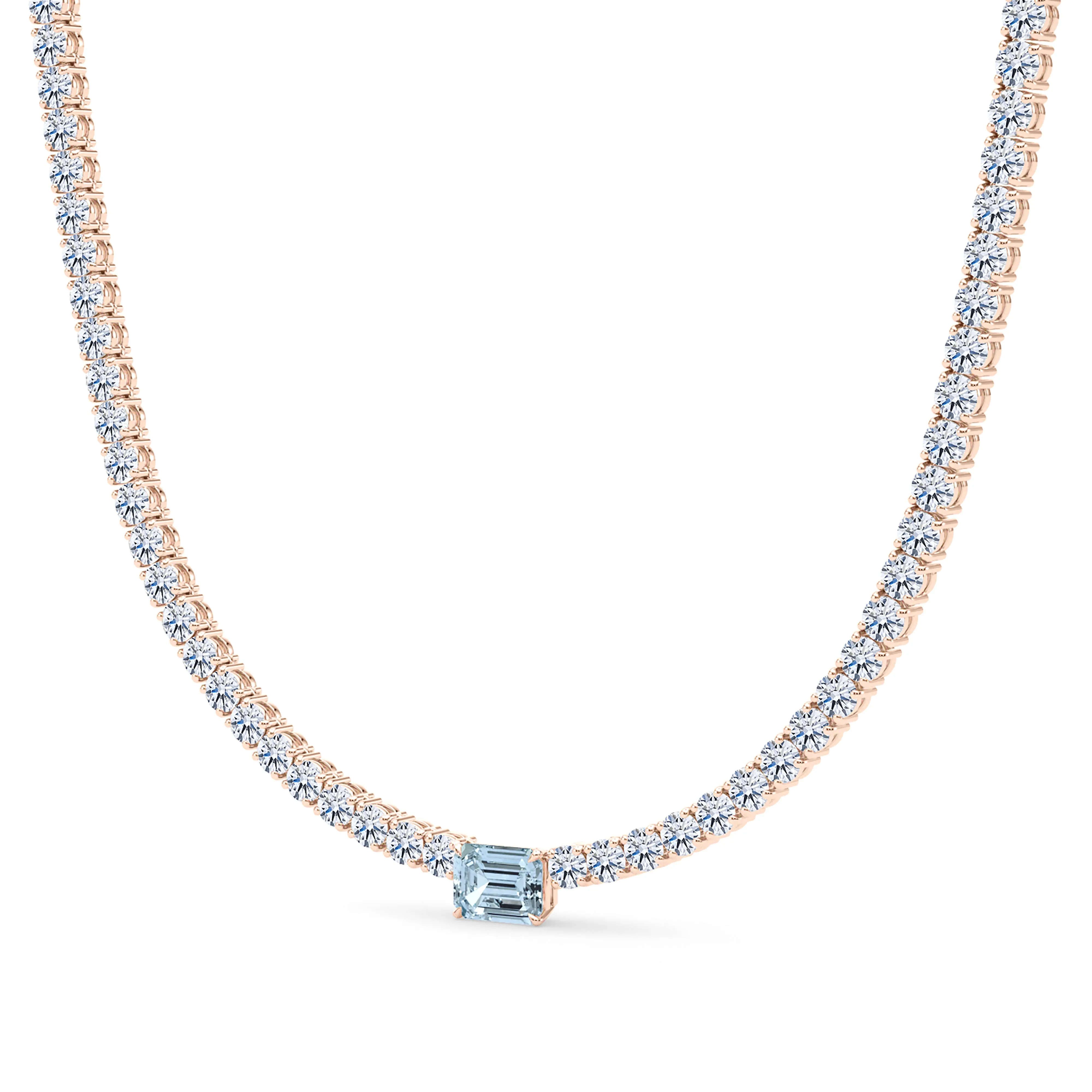 4 Prong Diamond & Birthstone Tennis Chain Necklace