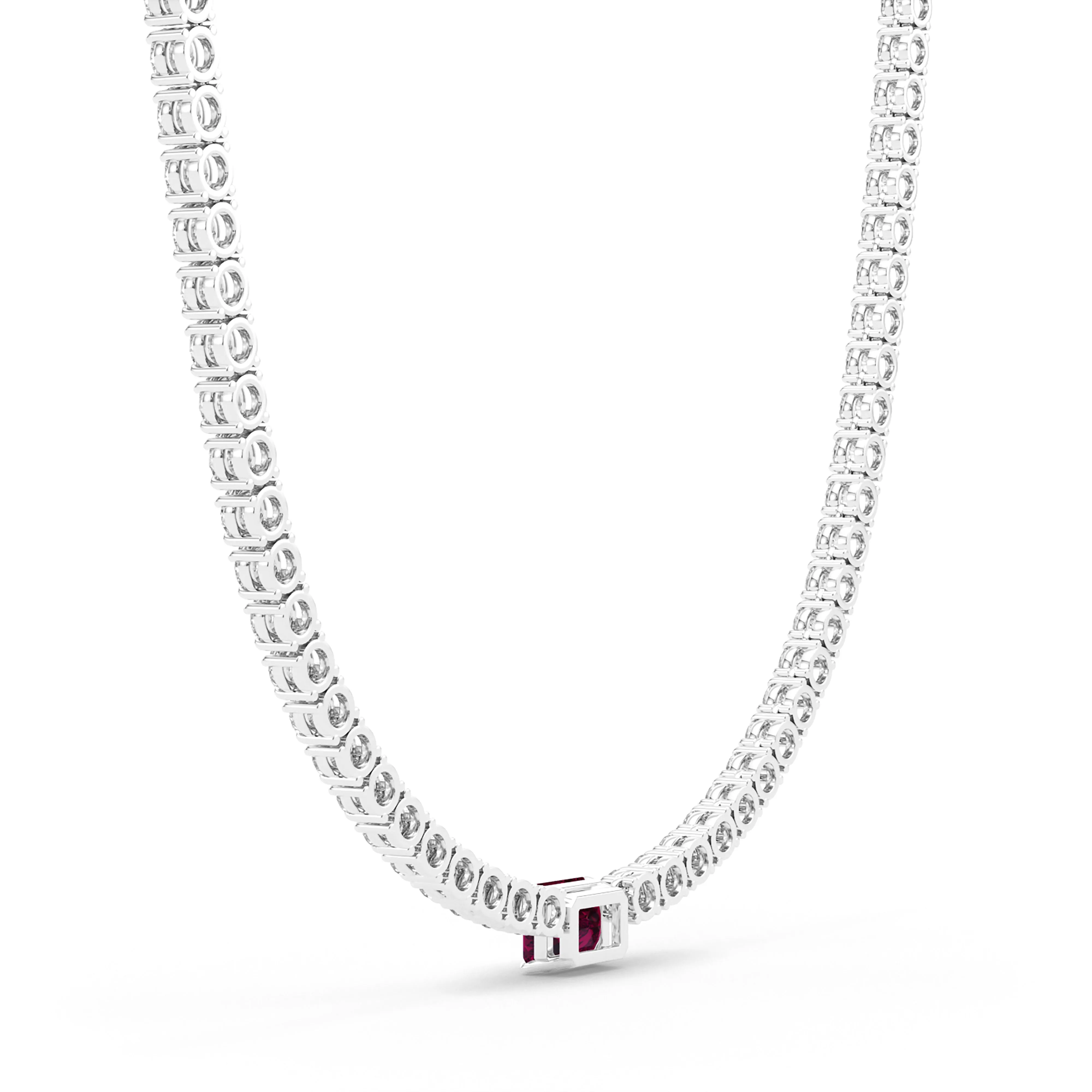 4 Prong Diamond & Birthstone Tennis Chain Necklace