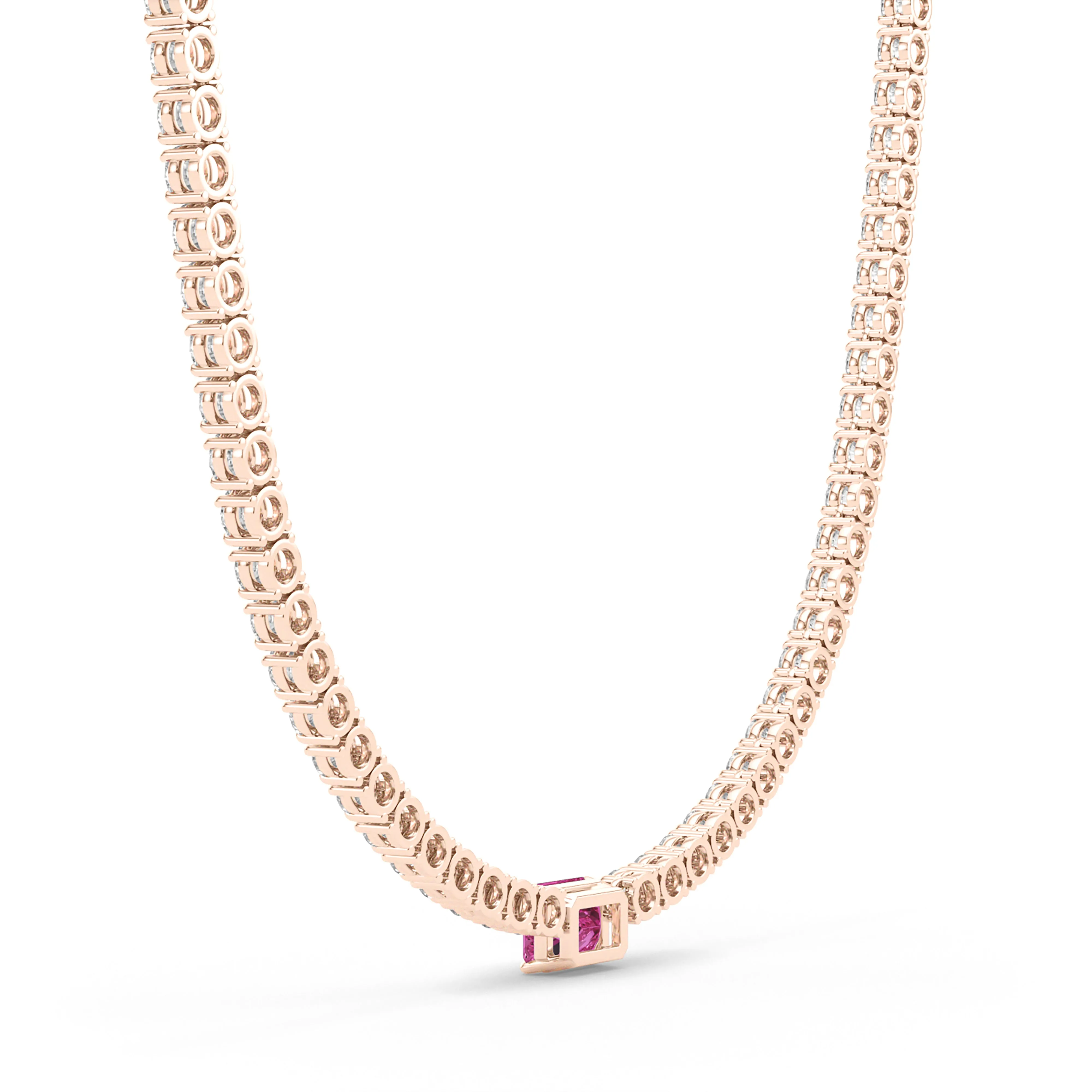 4 Prong Diamond & Birthstone Tennis Chain Necklace