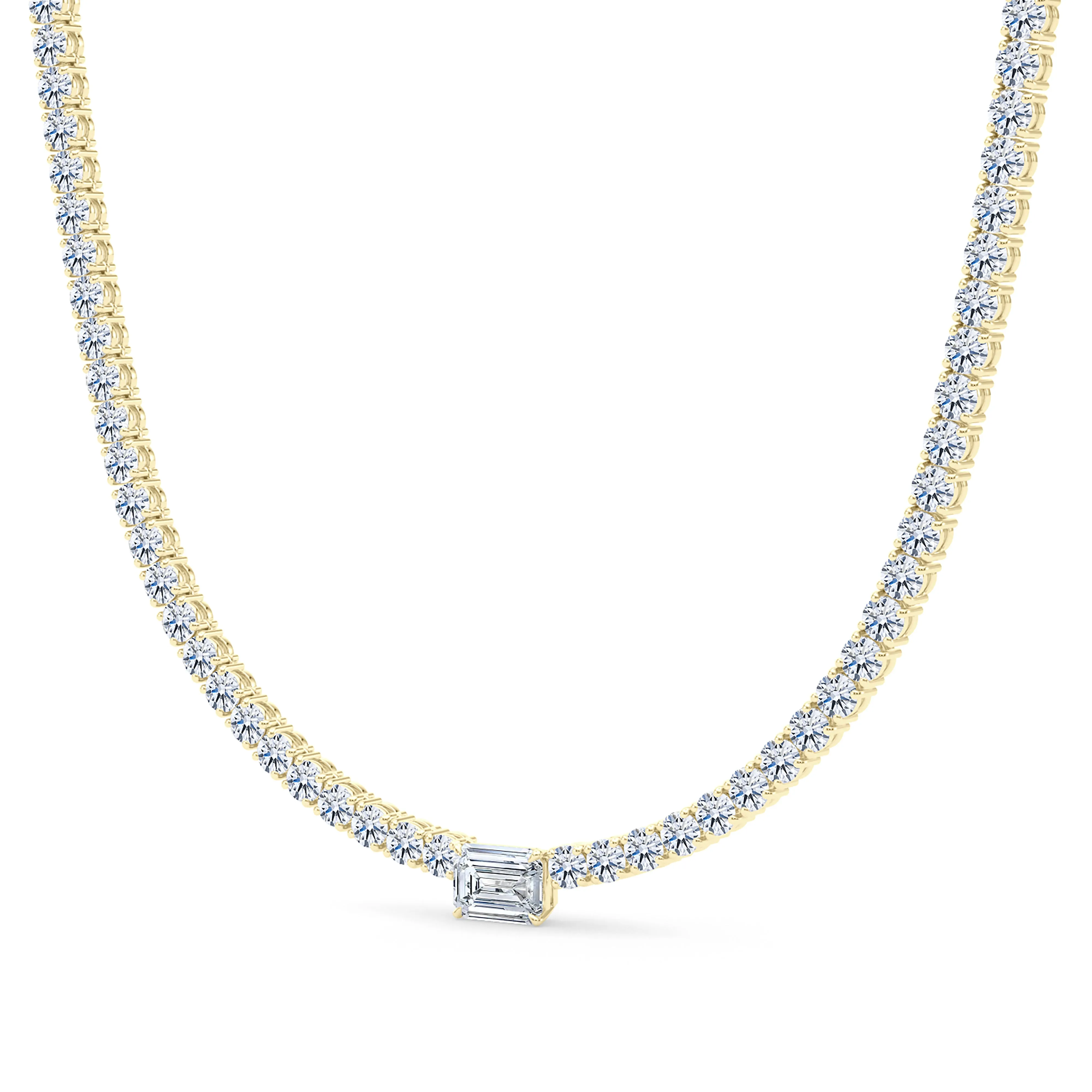 4 Prong Diamond & Birthstone Tennis Chain Necklace