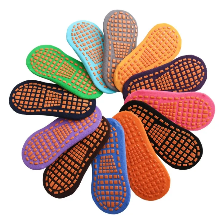 4pairs Trampoline Socks Dotted Rubber Non-slip Floor Socks Yoga Socks, Size: Adult 35-43 Yards(Grass -green)