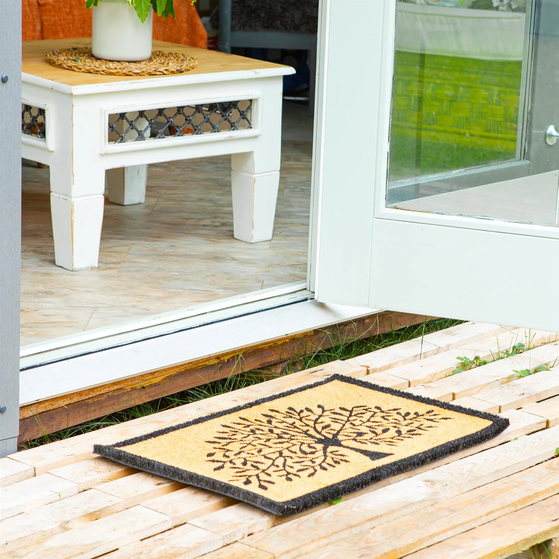 60cm x 40cm Tree of Life Coir Door Mat - By Nicola Spring