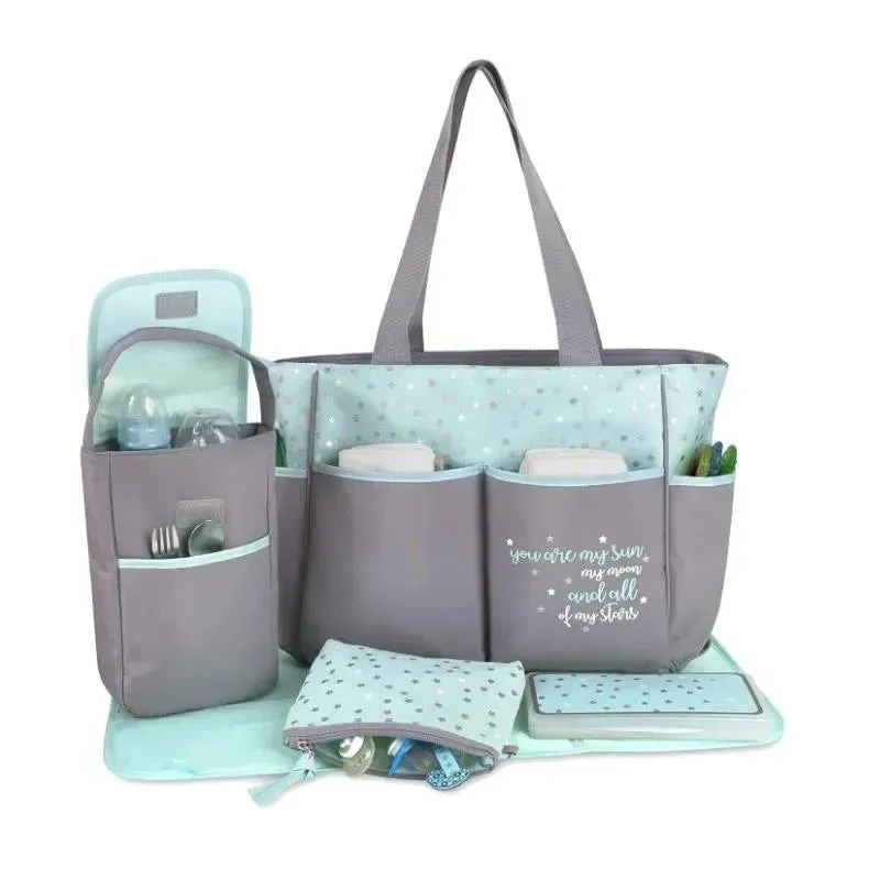 A.D. Sutton - 5Pk Baby Essentials Diaper Bag Set, Blue