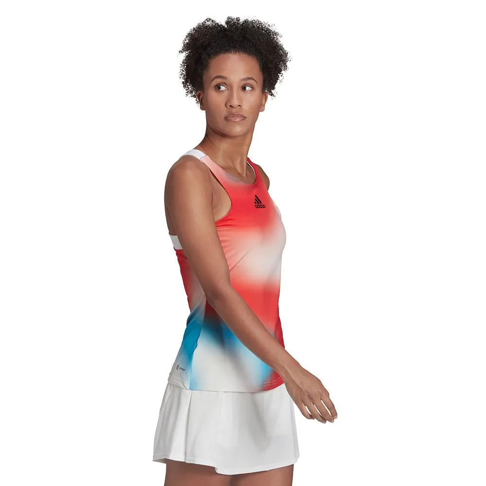 adidas Women's Melbourne Tank - Vivid Red/Sky Rush