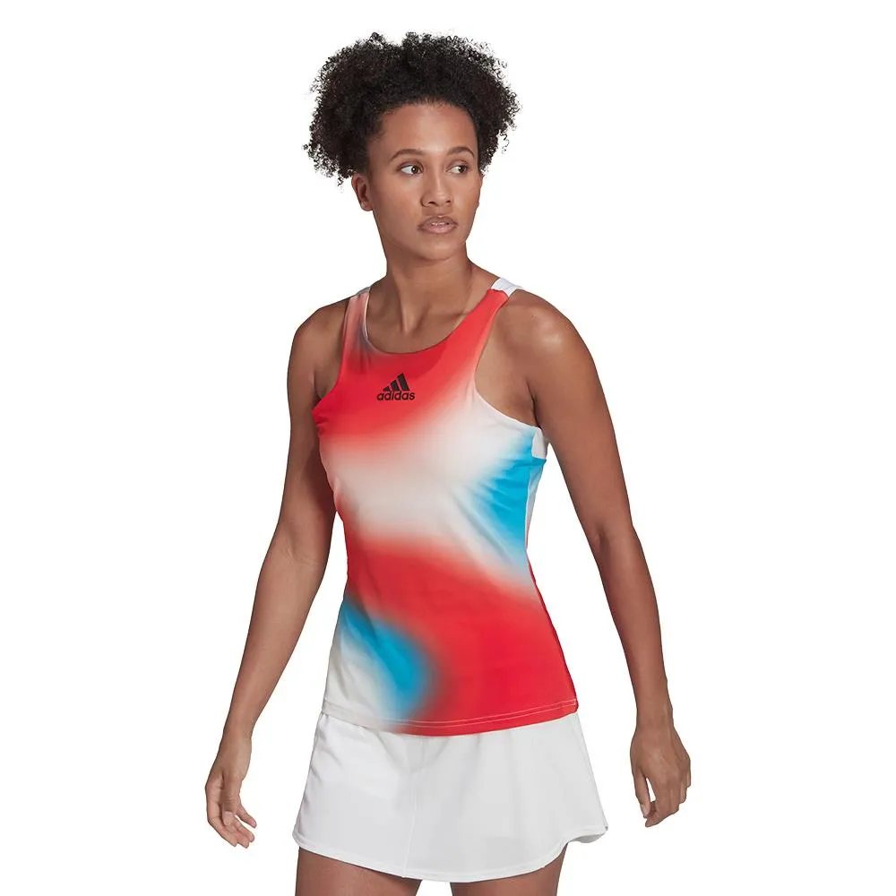 adidas Women's Melbourne Tank - Vivid Red/Sky Rush