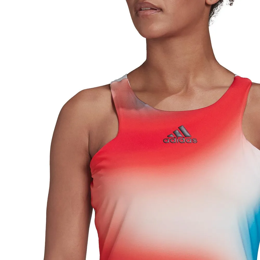 adidas Women's Melbourne Tank - Vivid Red/Sky Rush