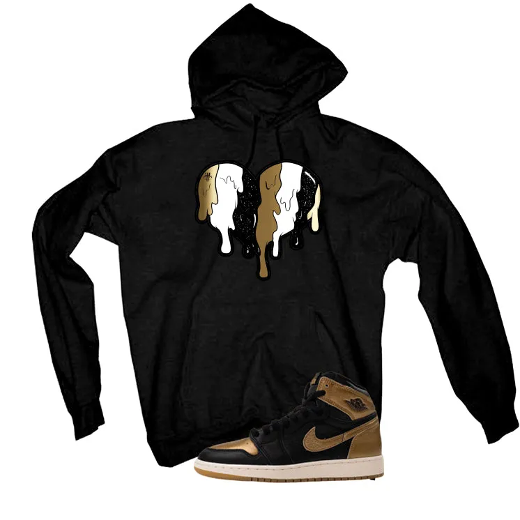 Air Jordan 1 High OG Metallic Gold Black T-Shirt (Heart)| illcurrency