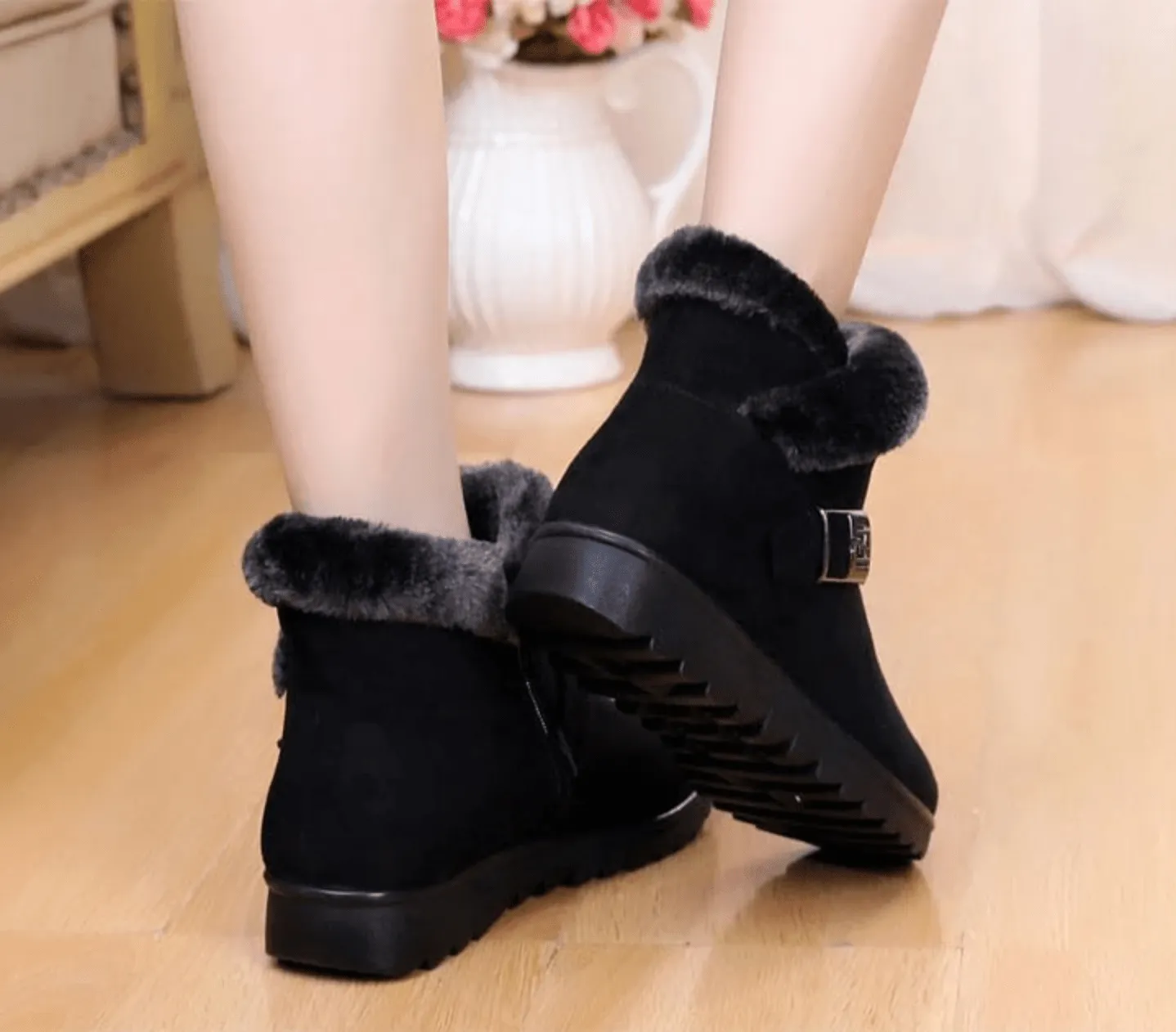 Ankle Boots with Decorative Clasp