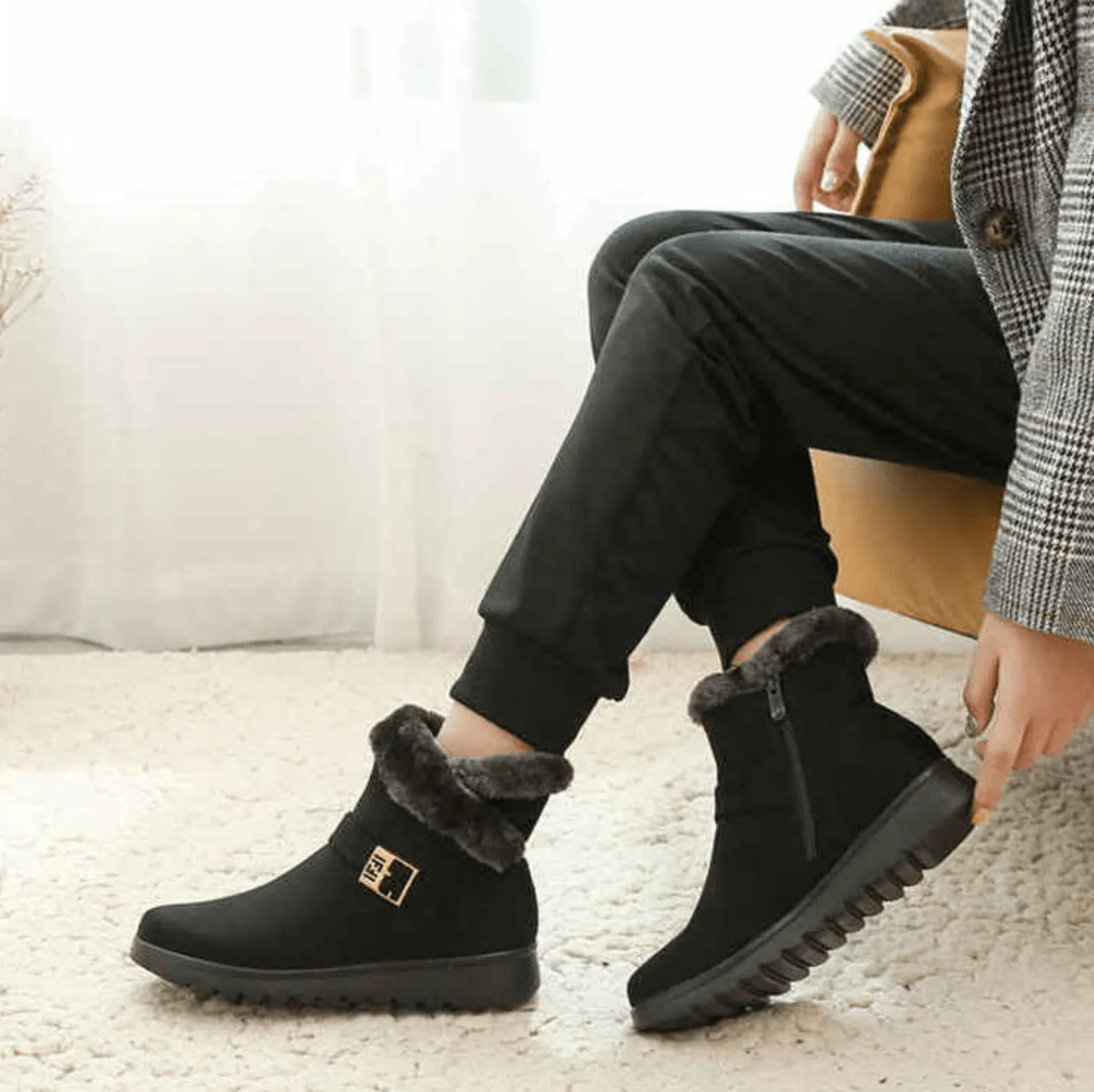 Ankle Boots with Decorative Clasp