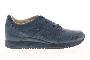 Asics Gel Lyte III HL727-4545 Mens Blue Leather Lace Up Lifestyle Sneakers Shoes