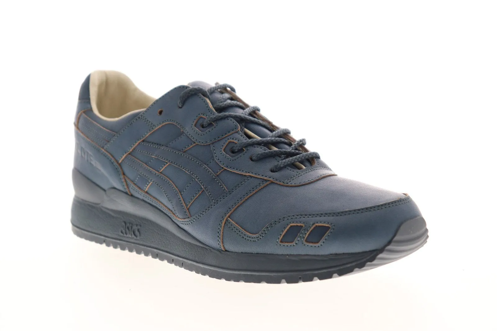 Asics Gel Lyte III HL727-4545 Mens Blue Leather Lace Up Lifestyle Sneakers Shoes