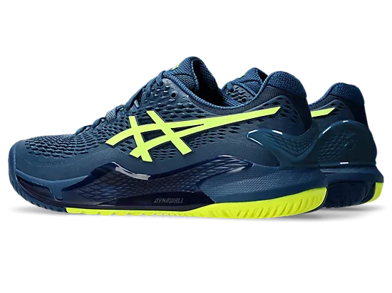 Asics Gel-Resolution 9 Mako Blue/Safety Yellow Men's tennis shoes