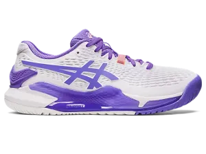 Asics Gel Resolution 9 Women's Wide Tennis Shoes White-Amethyst