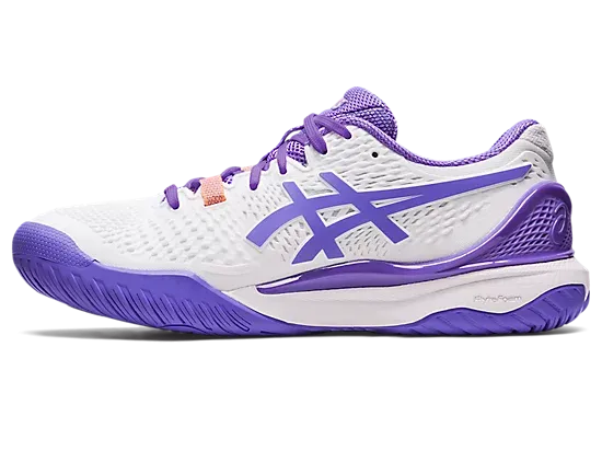 Asics Gel Resolution 9 Women's Wide Tennis Shoes White-Amethyst