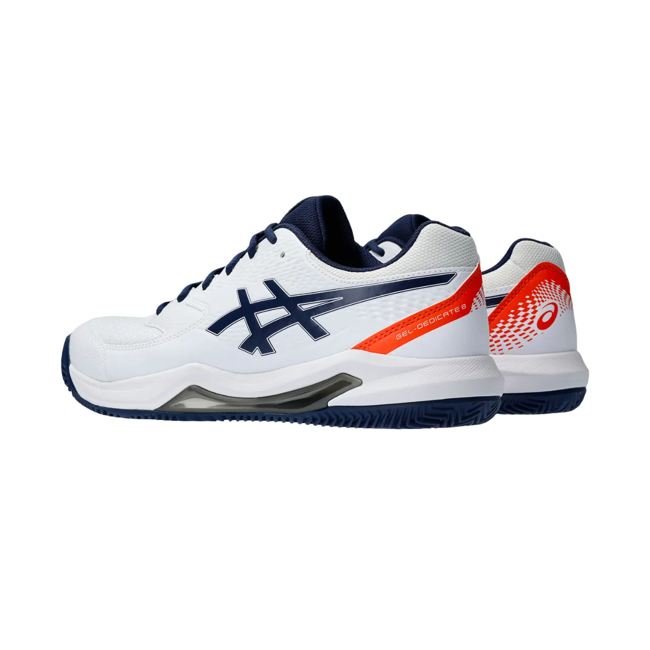 Asics scarpa da tennis da uomo per campi in terra battuta Gel Dedicate 8 Clay 1041A448-102 bianco-blu