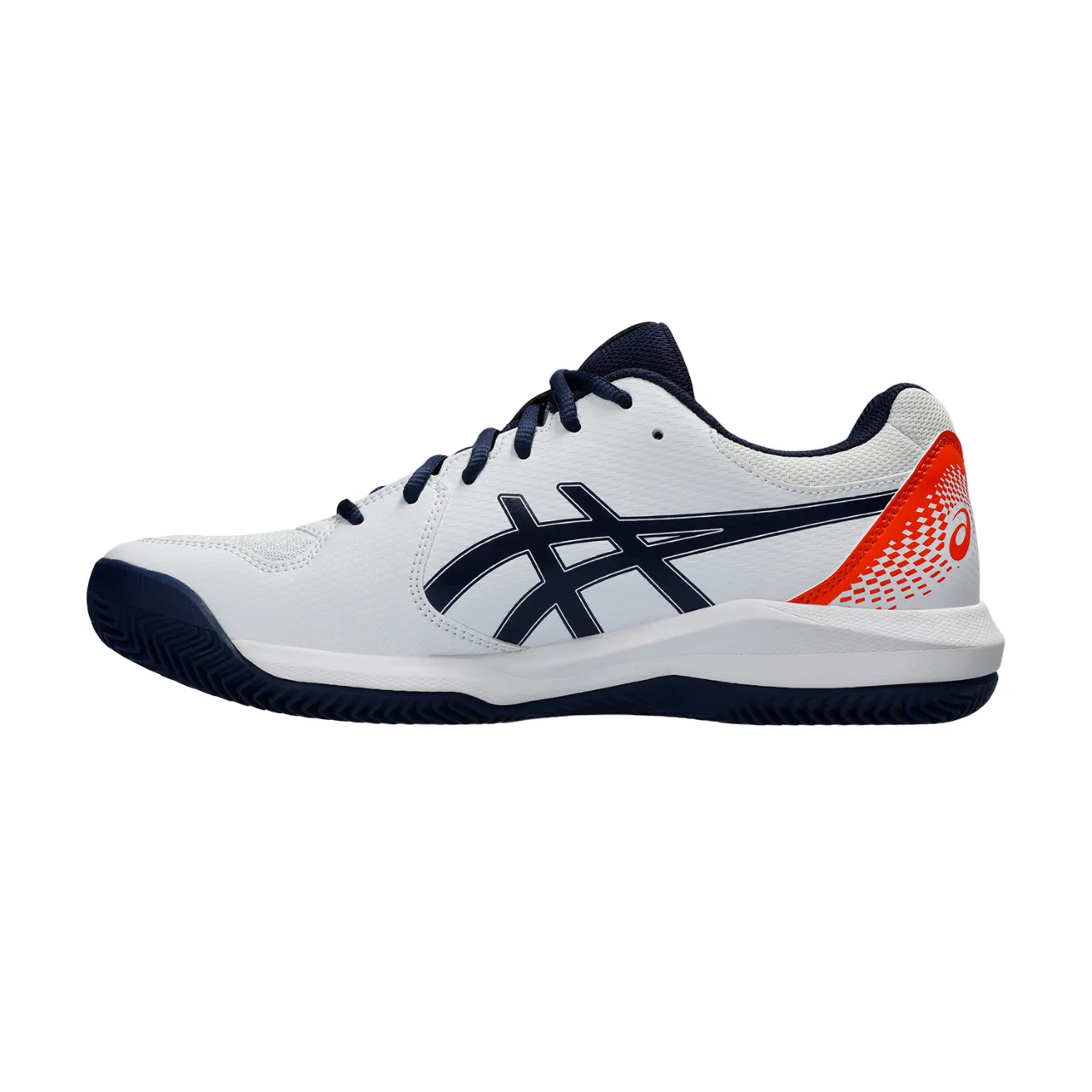 Asics scarpa da tennis da uomo per campi in terra battuta Gel Dedicate 8 Clay 1041A448-102 bianco-blu