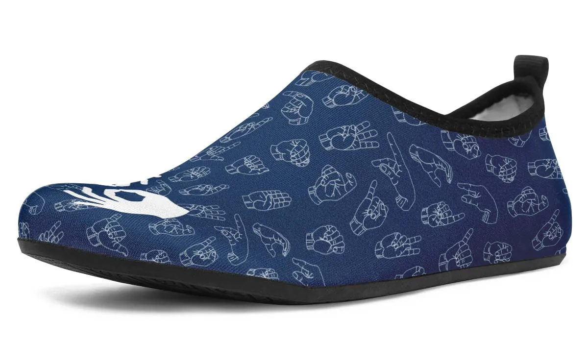 ASL Interpreter Aqua Barefoot Shoes