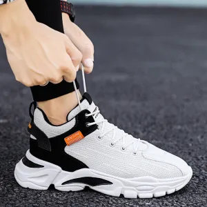 Autumn New High-top Flying Woven Sports Men's Shoes Leisure Mesh Trendy Casual Versatile Breathable Sneakers Running Shoes