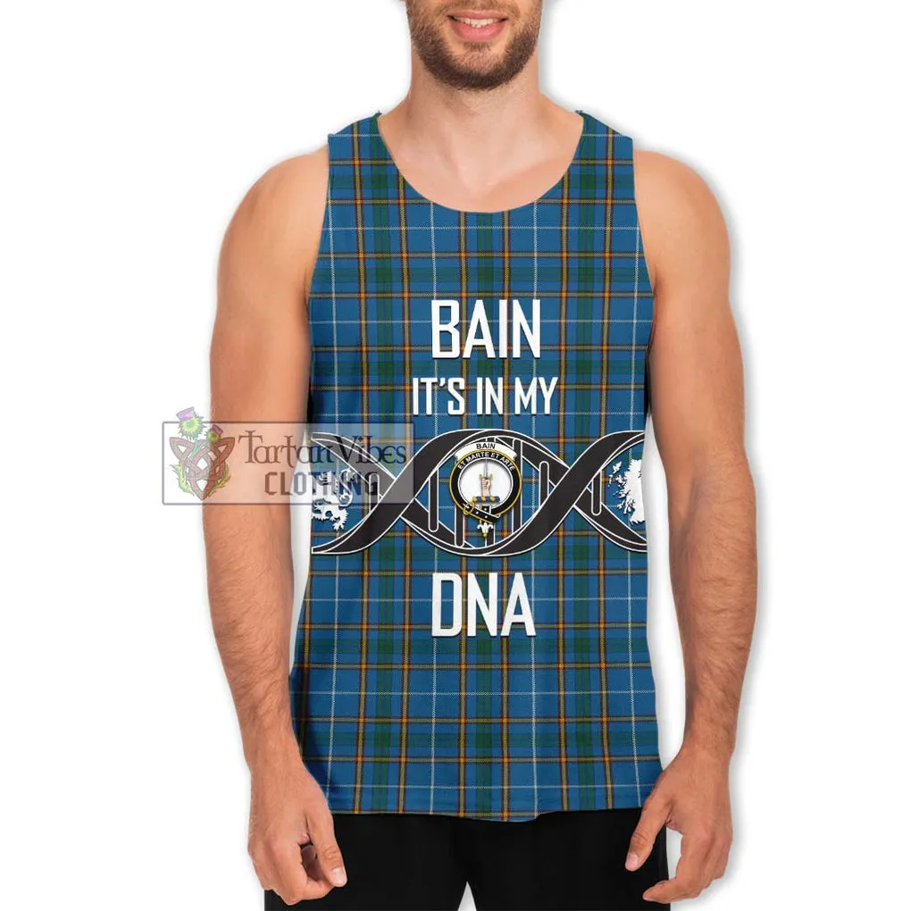 Bain Tartan Men's Tank Top with Family Crest DNA In Me Style