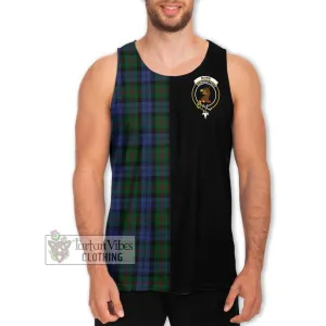 Baird Tartan Men's Tank Top with Family Crest and Half Of Me Style