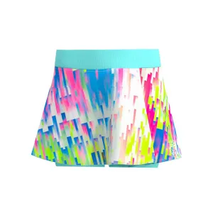 Bidi Badu Melbourne 2024 Printed Wavy Junior Skort (Girl's) - Aqua/Mixed