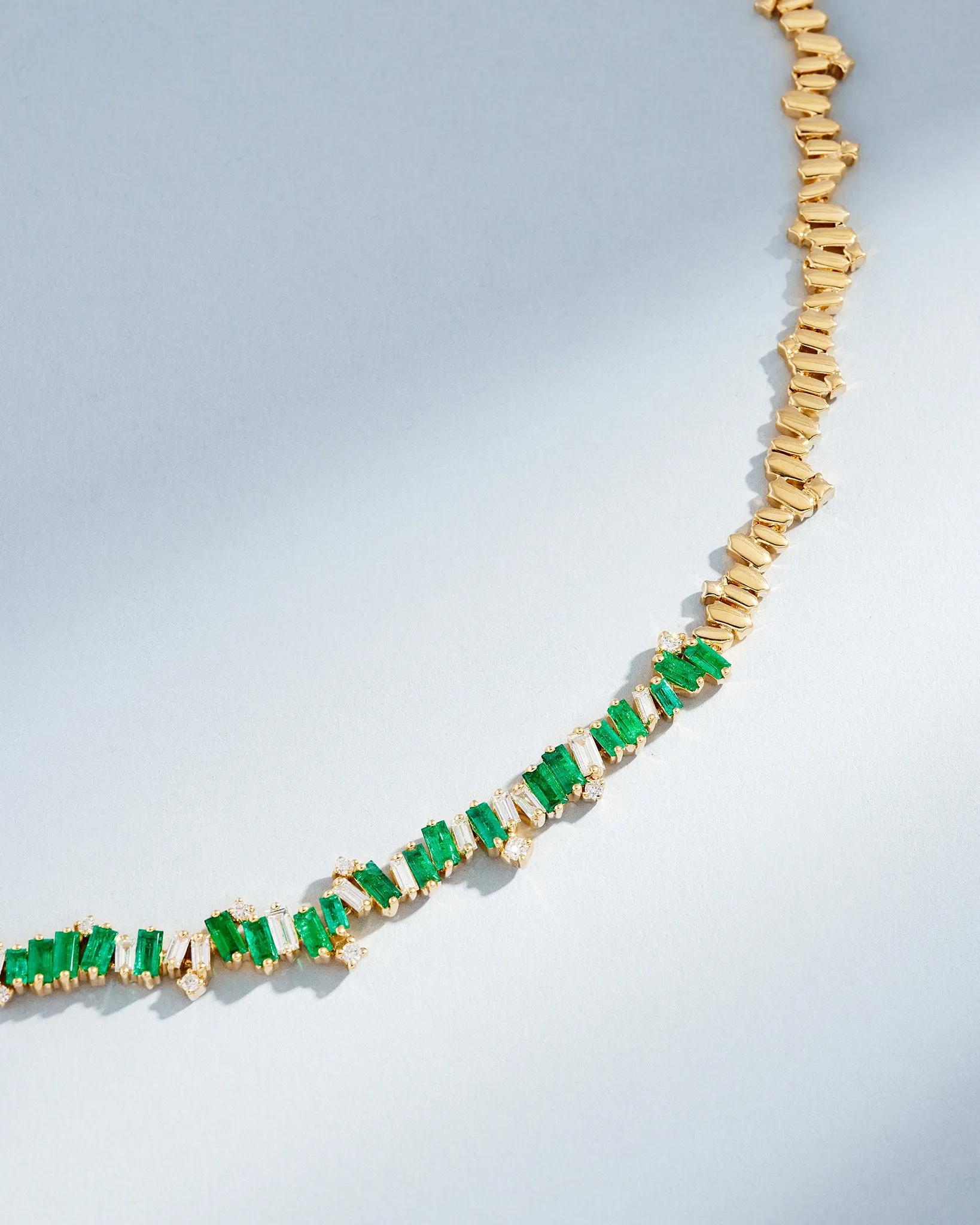 Bold Burst Emerald Tennis Necklace