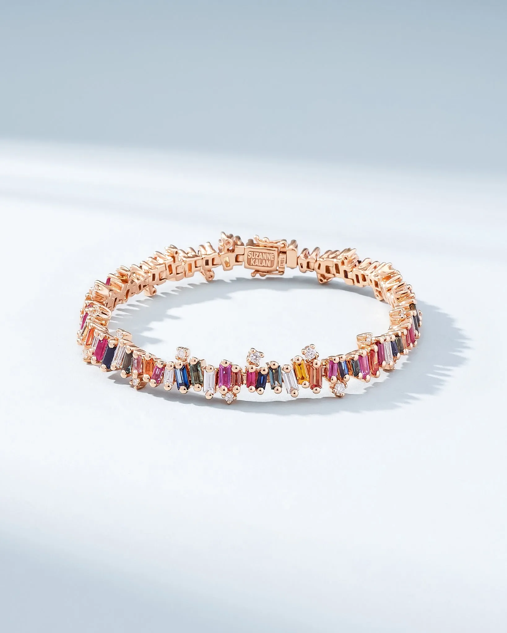 Bold Burst Rainbow Sapphire Tennis Bracelet