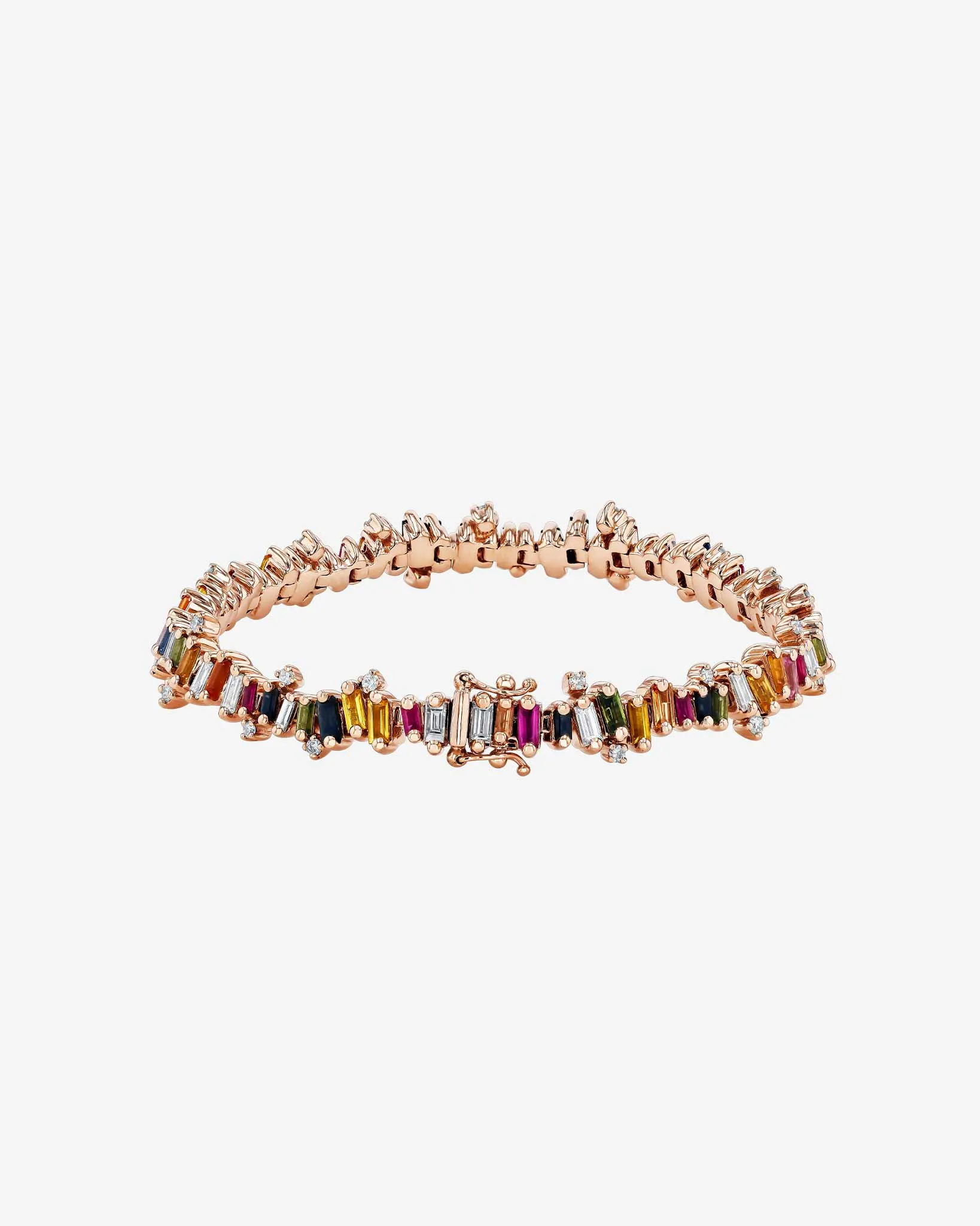 Bold Burst Rainbow Sapphire Tennis Bracelet