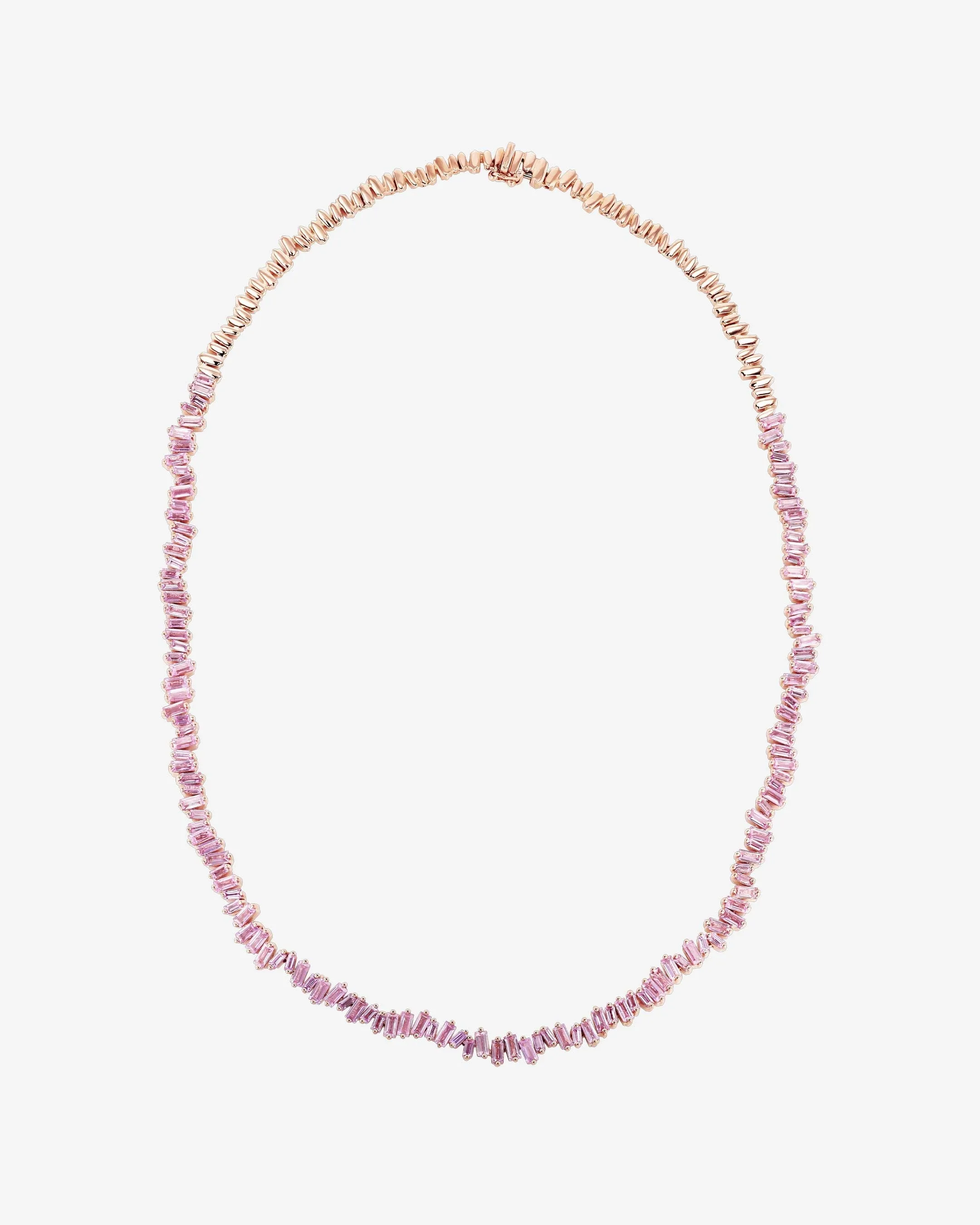 Bold Pink Sapphire Tennis Necklace