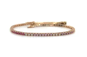 Bracelet 18kt Gold Sapphires & Diamonds Tennis