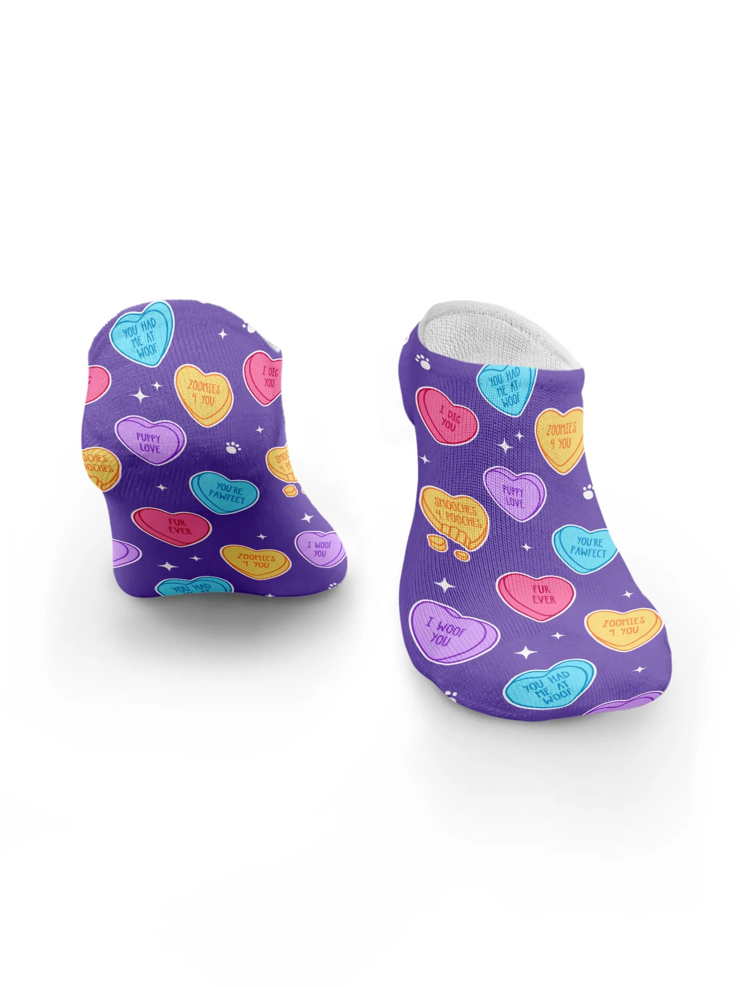 Candy Hearts No Show Socks