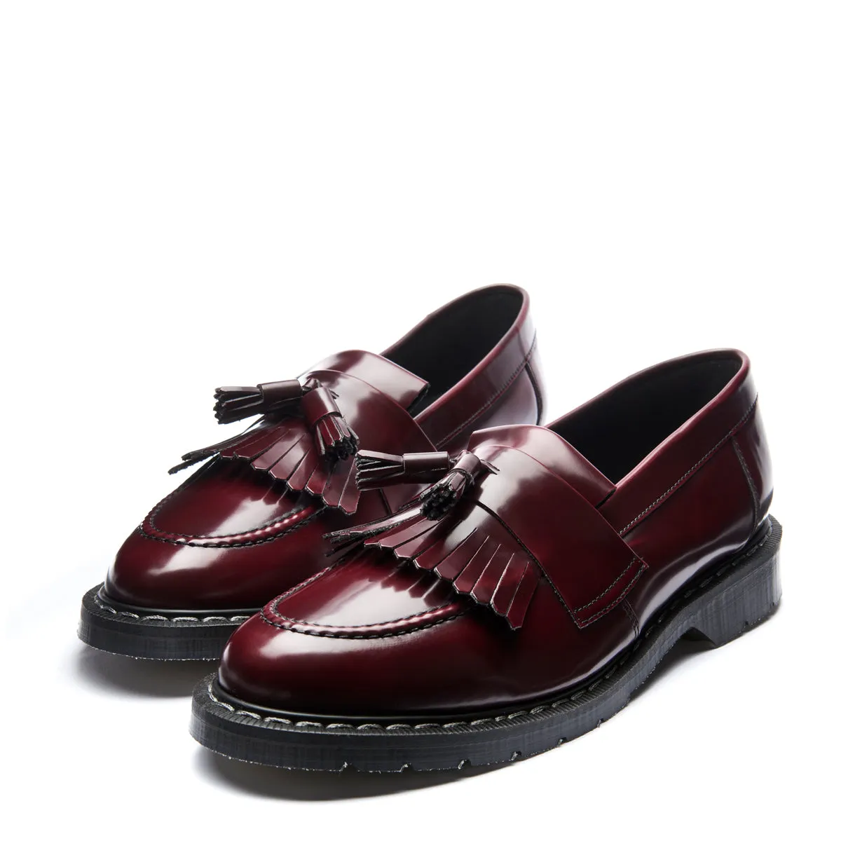 Cherry Red Rub-Off Vegan Tassel Loafer