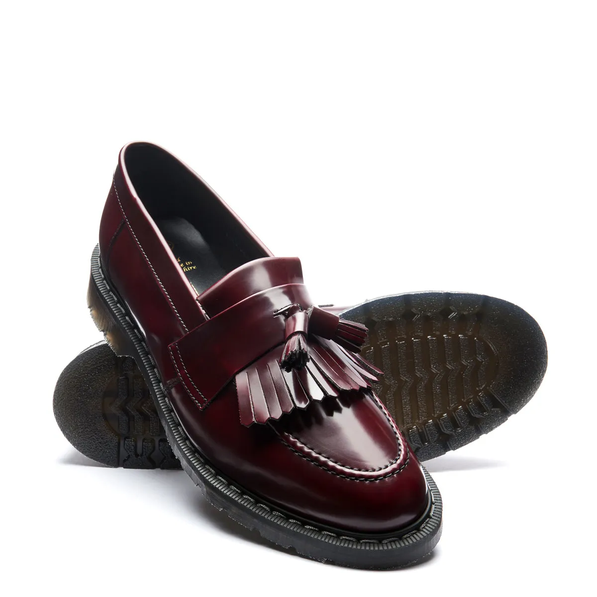 Cherry Red Rub-Off Vegan Tassel Loafer