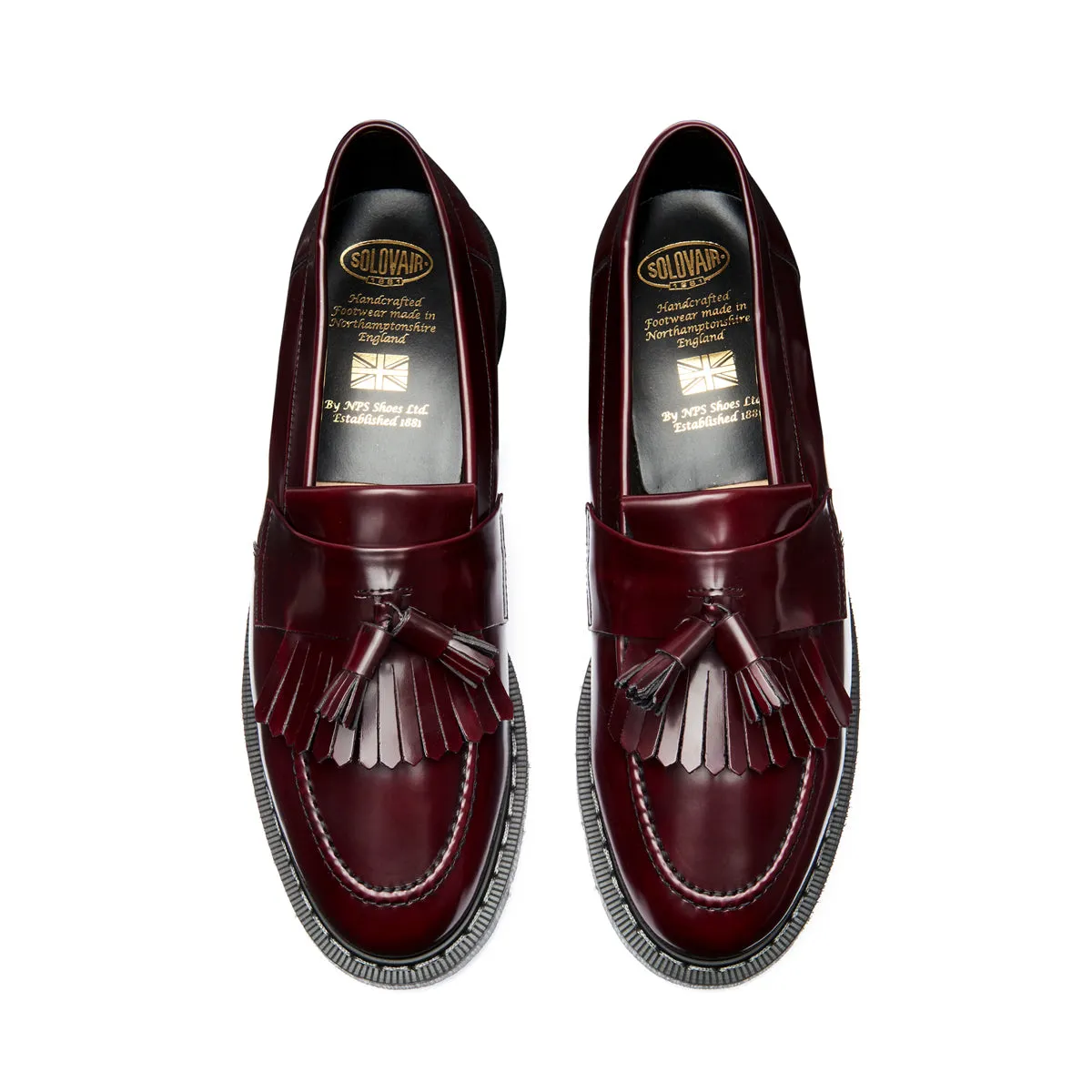 Cherry Red Rub-Off Vegan Tassel Loafer